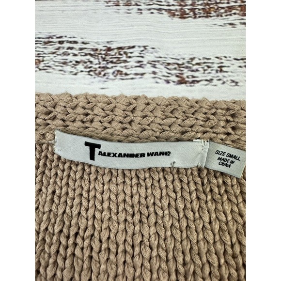 T by Alexander Wang Brown Button Down Knit Sweater Cardigan V-Neck Cotton Sz S - Picture 2 of 5